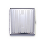 Alibi chrome cardholder wallet with machined pinstripes and blank engraving panel