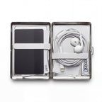 Trinket tin cardholder wallet open showing minimal everyday carry contents
